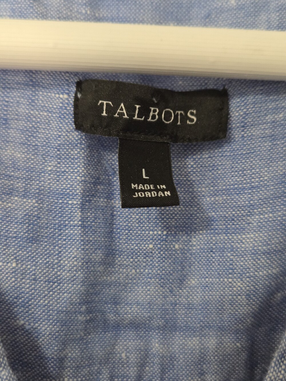 Talbots 100% Linen Blue Popover Tunic Top Large Roll Tab Sleeve Chambray Shirt - Picture 3 of 5